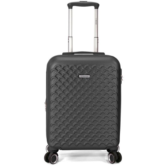Mala de cabine expansível Benzi Bz5823n-50, ABS, tamanho de cabine de 55 cm, 4 rodas duplas, fechadura de combinação de 3 dígitos, preta
