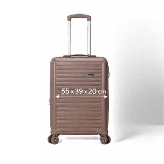 Mala de cabine Benzi BZ5845oro-50, expansível, em ABS, tamanho de cabine de 55 cm, 4 rodas duplas, fechadura de combinação de 3 dígitos, dourada.