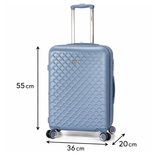 Mala de cabine expansível Benzi Bz5823a-50, ABS, 55 cm, tamanho de cabine, 4 rodas duplas, fechadura de combinação de 3 dígitos, azul