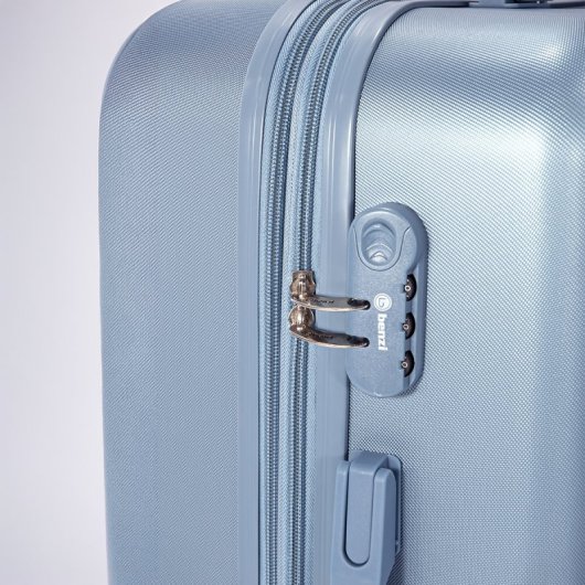 Mala de cabine expansível Benzi Bz5823a-50, ABS, 55 cm, tamanho de cabine, 4 rodas duplas, fechadura de combinação de 3 dígitos, azul