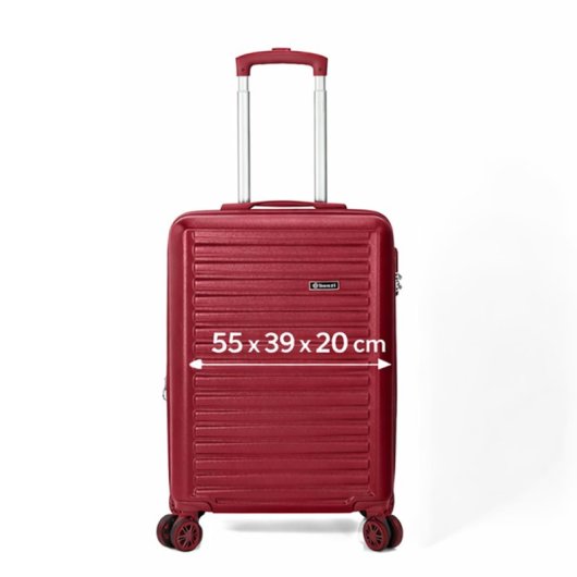 Mala de cabine Benzi BZ5845GT-50, expansível, em ABS, com 55 cm de altura, 4 rodas duplas, fechadura de combinação de 3 dígitos, cor bordeaux.