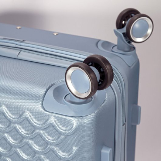 Conjunto de 3 malas rígidas expansíveis Benzi Bz5823lg, cabine 50cm, média 60cm, grande 70cm, 4 rodas duplas, fechadura de combinação, prata