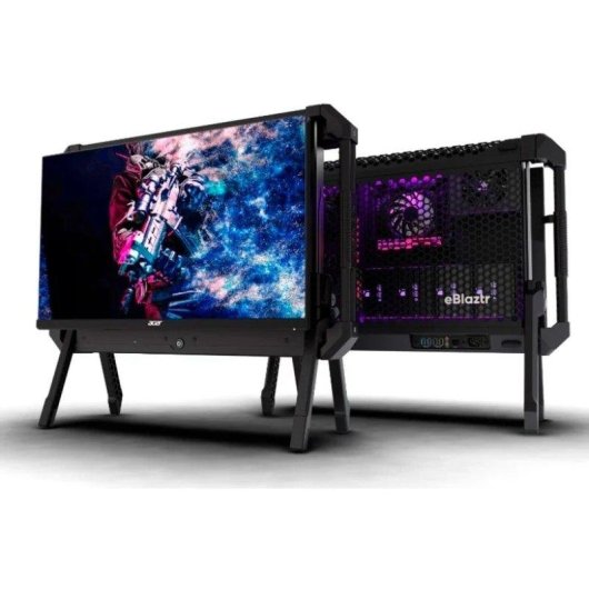 Châssis ITX eBlaztrPortable Aluminium Noir USB 3.2 Support Écran 25 pouces