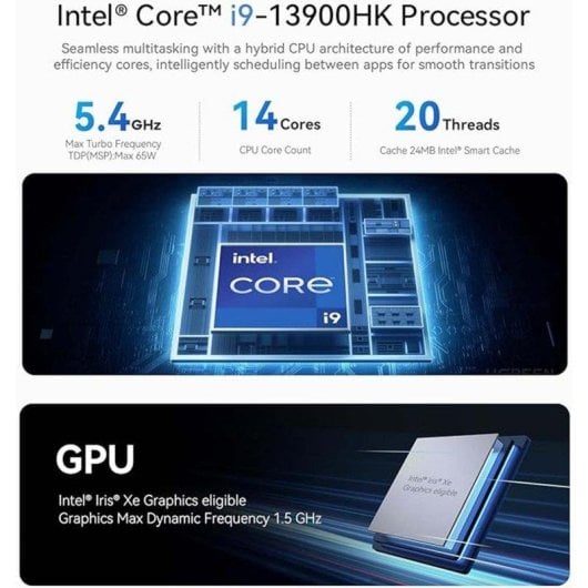 PC Sobremesa Beelink GTi 13 Ultra Intel Core i9-13900HK 32GB 1TB SSD Iris Xe Windows 11 Pro WiFi 6E