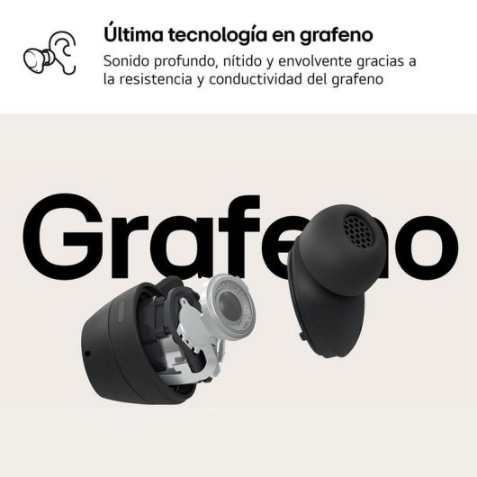 Auriculares LG XBOOM Buds Plus inalámbricos Bluetooth con Cancelación Activa de Ruido, micrófono triple y resistencia IP