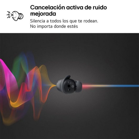 Auriculares LG XBOOM Buds Plus inalámbricos Bluetooth con Cancelación Activa de Ruido, micrófono triple y resistencia IP