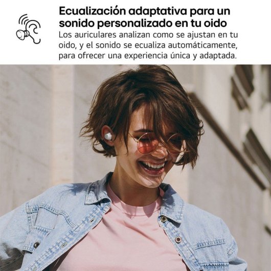 Auriculares LG XBOOM Buds Plus inalámbricos Bluetooth con Cancelación Activa de Ruido, micrófono triple y resistencia IP