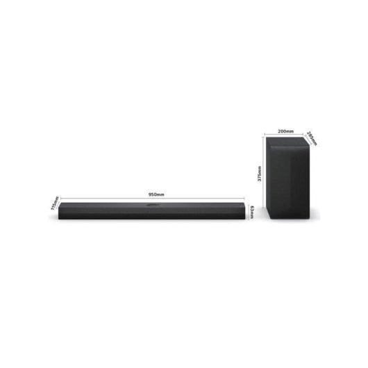 Barra de sonido LG S70TY Bluetooth HDMI eARC 400W Dolby Atmos Subwoofer inalámbrico