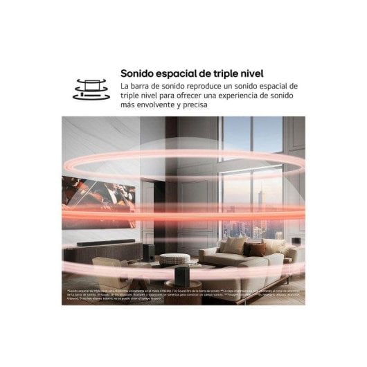 Barra de sonido LG S70TY Bluetooth HDMI eARC 400W Dolby Atmos Subwoofer inalámbrico