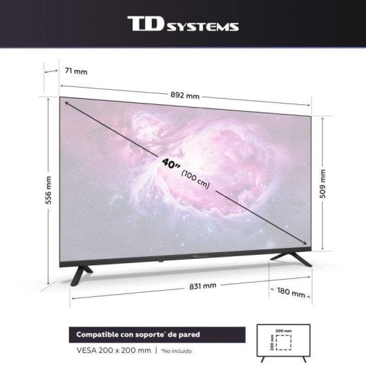 TV TD Systems LED M40C22TIZEN 40" Full HD 60Hz Smart TV Tizen HDR Dolby Digital Plus