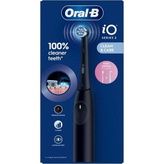 Oszillierende Zahnbuerste Oral-B iO2 Schwarz 3 Modi Drucksensor Timer