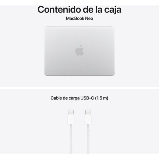 Apple MacBook Neo 13" Apple A18 Pro 8GB 512GB SSD GPU 5 núcleos macOS Touch ID Plata