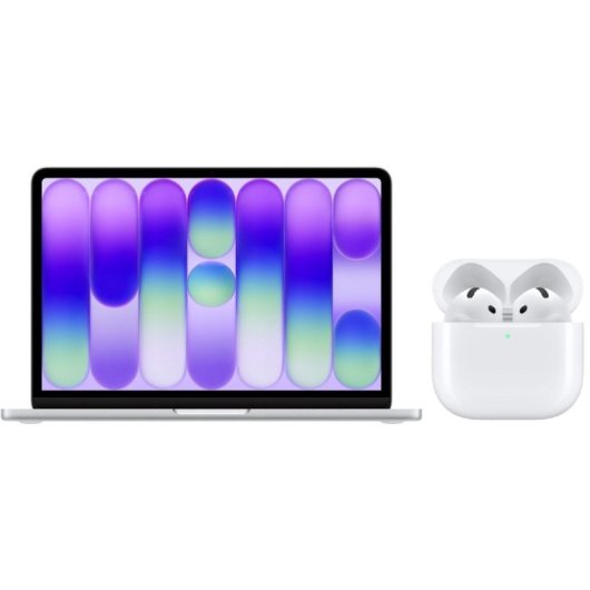 Apple MacBook Neo 13" Apple A18 Pro 8GB 512GB SSD GPU 5 núcleos macOS Touch ID Plata + Apple AirPods 4 Auriculares Inalá