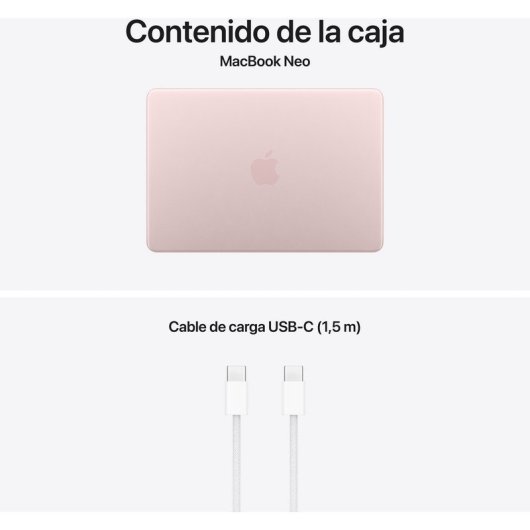 Apple MacBook Neo 13" Apple A18 Pro 8GB 512GB SSD GPU 5 núcleos macOS Touch ID Rosa Nube