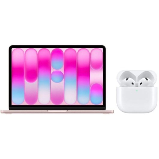 Apple MacBook Neo 13" Apple A18 Pro 8GB 512GB SSD GPU 5 núcleos macOS Touch ID Rosa Nube + Apple AirPods 4 Auriculares I