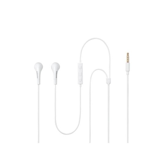 Auriculares Samsung EHS64 com fio jack 3,5 mm chamadas música controlo volume brancos