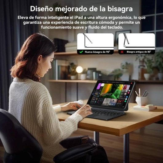 Funda Con Teclado Mágico Para Ipad Pro 11 / Ipad Air 11 Black Faux Leather Bluetooth Keyboard Protective Case
