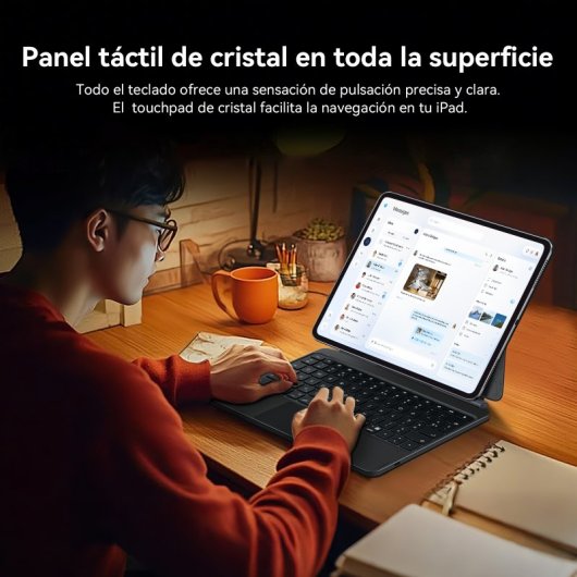 Funda Con Teclado Mágico Para Ipad Pro 11 / Ipad Air 11 Black Faux Leather Bluetooth Keyboard Protective Case