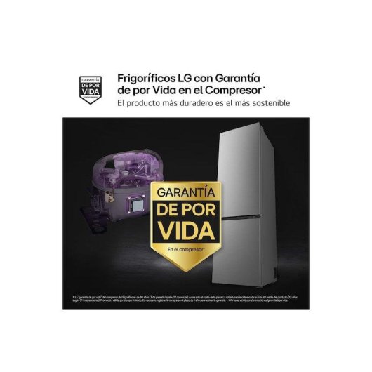 Frigorífico Combi LG GB-BS322BPY Total No Frost 186cm 322L E Negro DoorCooling+ WiFi