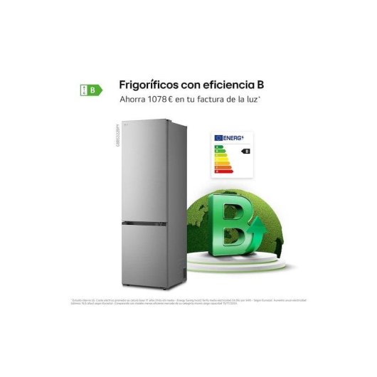 Frigorífico Combi LG GB-BS322BPY Total No Frost 186cm 322L E Negro DoorCooling+ WiFi