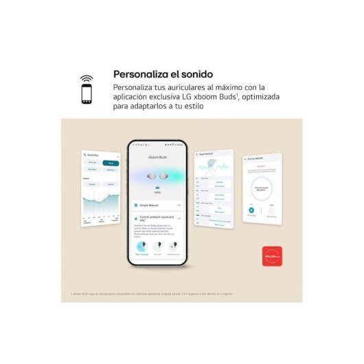 Auriculares LG Xboom Buds Lite inalámbricos Bluetooth con micrófono y controles táctiles blancos