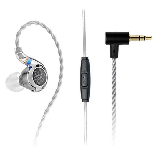 Auriculares FiiO FD11 MIC com fio Jack 3.5mm para chamadas e música, pretos