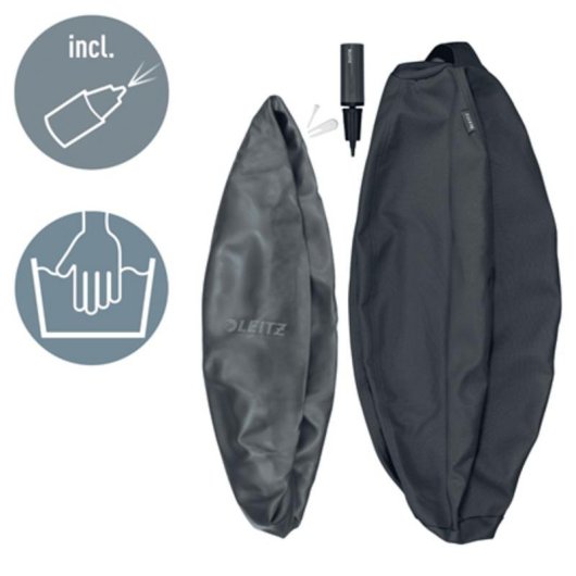 Silla puff Leitz Ergo balón gris 75 cm tela interior tope seguridad