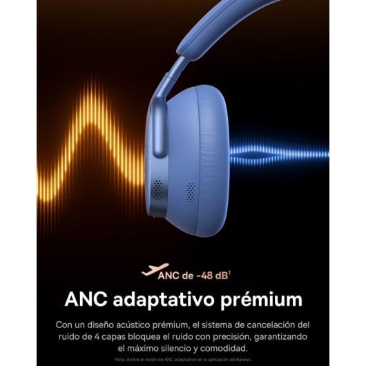Auriculares Baseus Inspire XH1 Inalámbricos Bluetooth Cancelamento de Ruído Hi-Res Azul Crepúsculo
