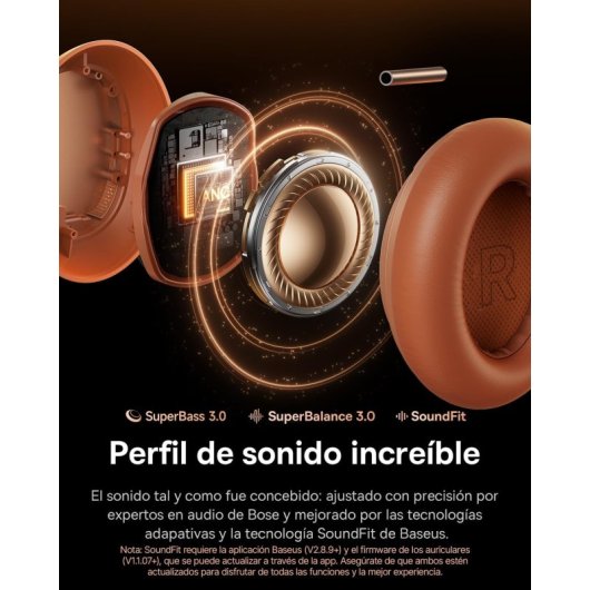 Auriculares Baseus Inspire XH1 kabellos Bluetooth mit Geräuschunterdrückung, Hi-Res, Orange