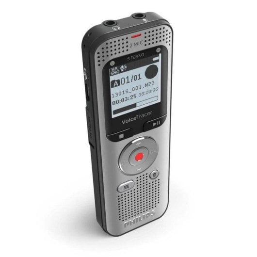Dictafone Philips Voice Tracer DVT2050/00 estéreo 8GB LCD FM USB