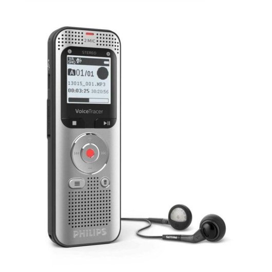 Dictafone Philips Voice Tracer DVT2050/00 estéreo 8GB LCD FM USB