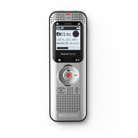 Dictafone Philips Voice Tracer DVT2050/00 estéreo 8GB LCD FM USB