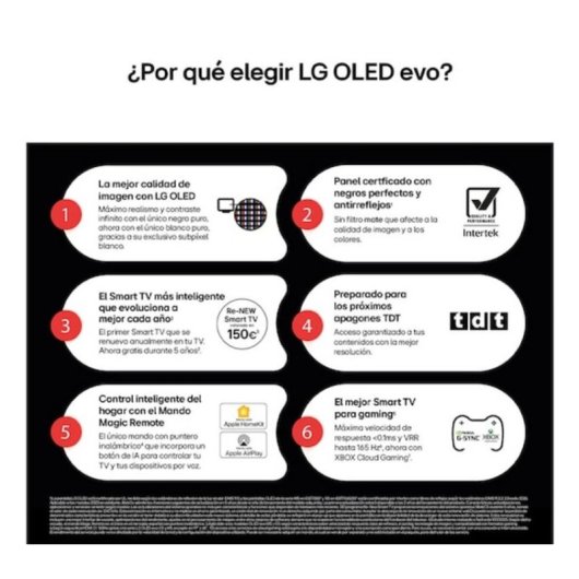 TV LG OLED evo AI OLED42C5ELB 42" 4K UltraHD 120Hz Smart TV WebOS HDR10 Dolby Vision Atmos