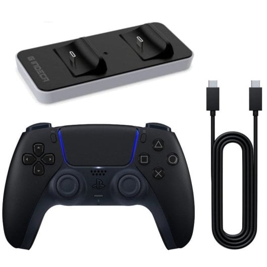 Sony DualSense V3 Midnight Black Mando Inalámbrico para PS5 + Cable + Indeca Cargador Dual