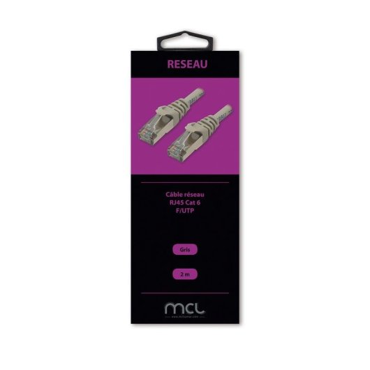 Netzwerkkabel MCL FCC6BMZ-2M Cat6 F/UTP 2 m abgeschirmt RJ45 Kupfer Grau