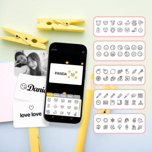 Caméra Instantanée Kodak MemoShot Era MS100 Bluetooth Écran LCD Étiquettes Noir Jaune