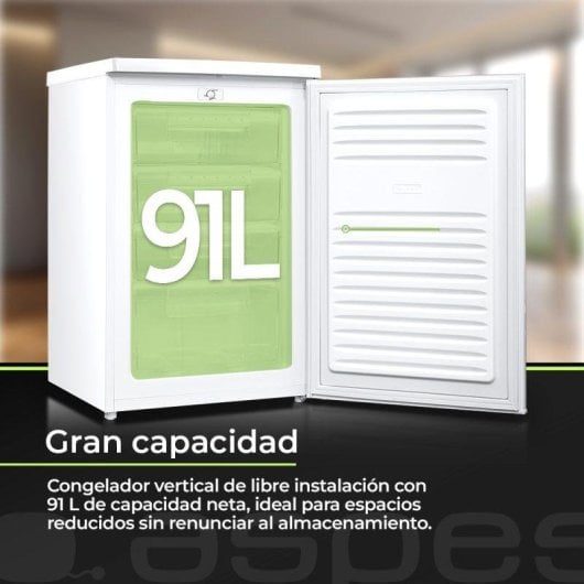 Congelador Aspes ACV855501E Vertical 91L Porta Reversível Classe E