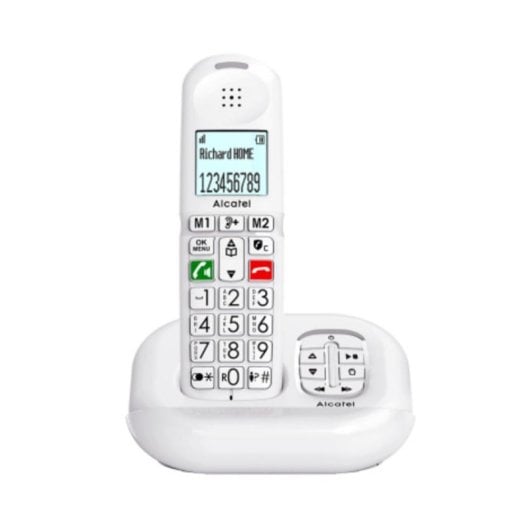 Téléphone Alcatel XL685 sans fil blanc touches larges blocage d’appels
