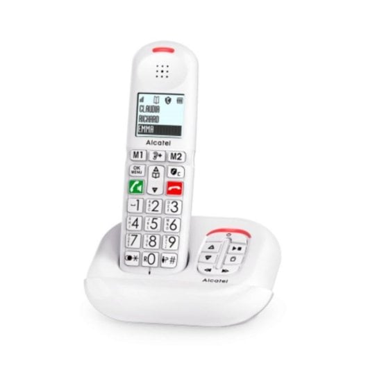 Téléphone Alcatel XL685 sans fil blanc touches larges blocage d’appels