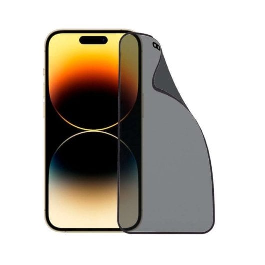 Bruchsicherer, spionageabweisender Displayschutz aus gehärtetem Glas für iPhone 14 Pro