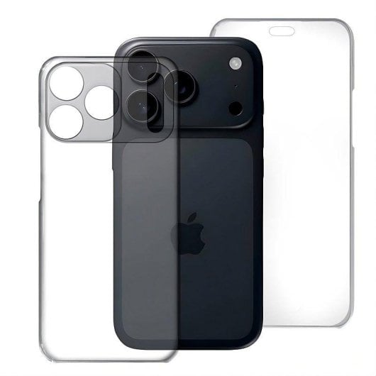 Funda para móvil Max Power Digital Doble Cara 360 Grados Silicona Transparente Protección Integral para Apple iPhone 17 