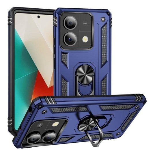 Funda para móvil Max Power Digital Magnética Anillo 360 Silicona Policarbonato Negra para Xiaomi Redmi Note 13 5G