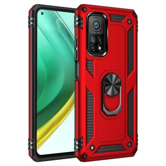 Funda para móvil Max Power Digital Anillo Giratorio Silicona Policarbonato Roja protección 360° para Xiaomi Mi 10T/10T Pro 5G