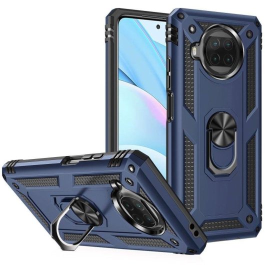 Funda para móvil Max Power Digital Anillo Giratorio Silicona Policarbonato Azul Antideslizante para Xiaomi Mi 10T Lite