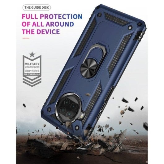 Funda para móvil Max Power Digital Anillo Giratorio Silicona Policarbonato Azul Antideslizante para Xiaomi Mi 10T Lite