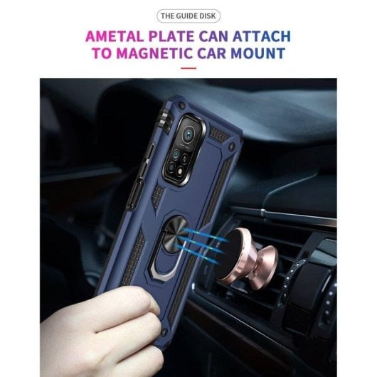 Funda para móvil Max Power Digital Anillo Giratorio Silicona Policarbonato Negra Antideslizante para Xiaomi Mi 10T/10T Pro 5G