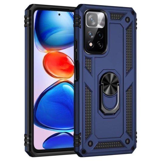 Funda para móvil Max Power Digital Anillo Giratorio Silicona Policarbonato Azul Antideslizante para Xiaomi Redmi Note 11
