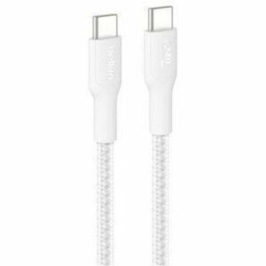 Cabo USB-C Belkin BoostCharge Pro 3 m 240 W trançado branco carregamento rápido