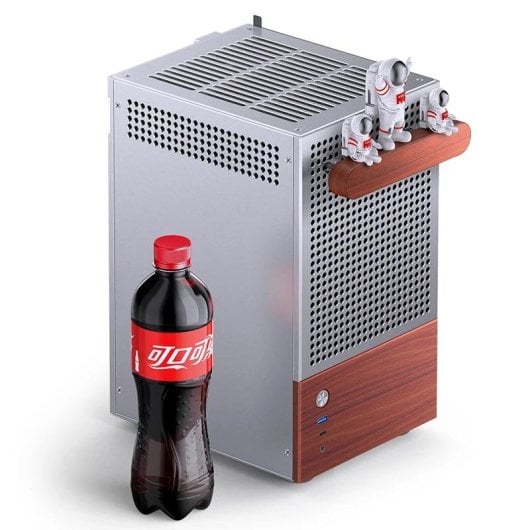 PC-Gehäuse Jonsbo T6 Mini Tower ITX Aluminium Holz Glasfenster