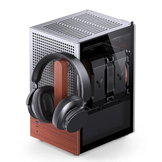 PC-Gehäuse Jonsbo T6 Mini Tower ITX Aluminium Holz Glasfenster